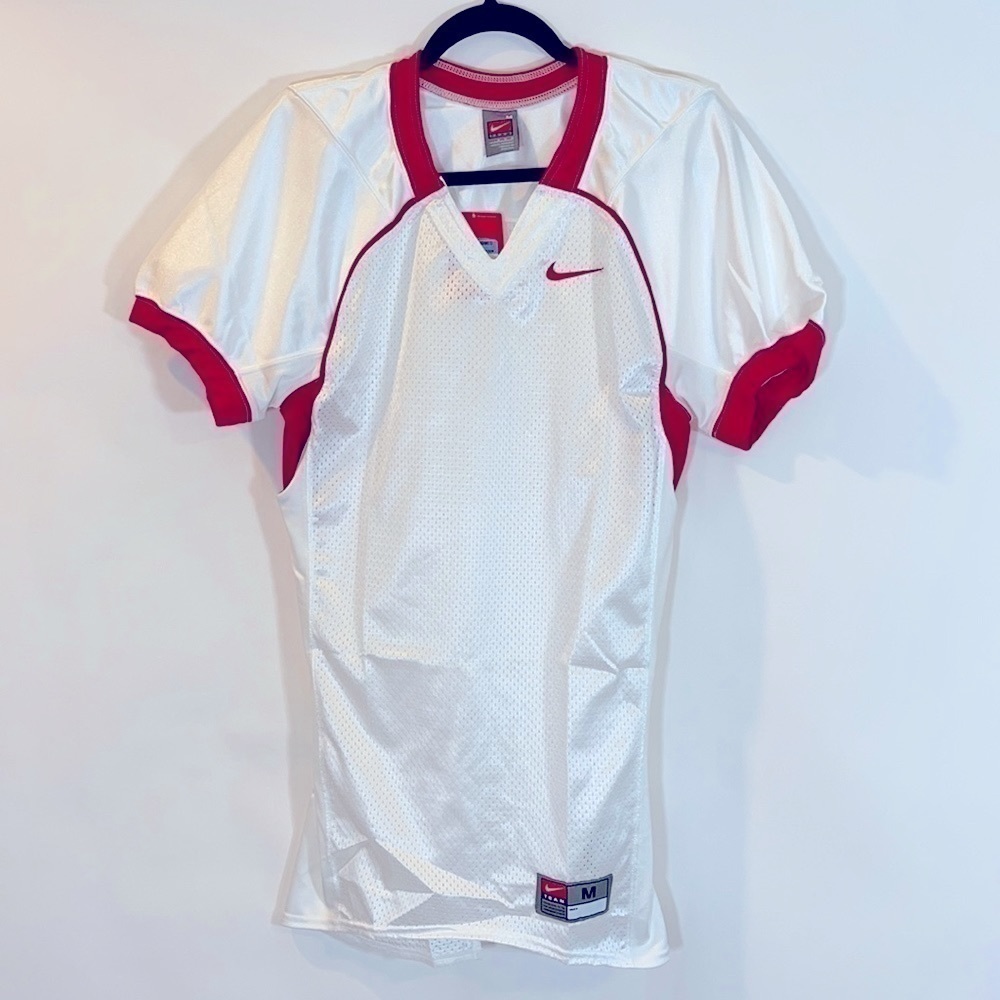 NIKE White & Red Blank Football Jersey NWT